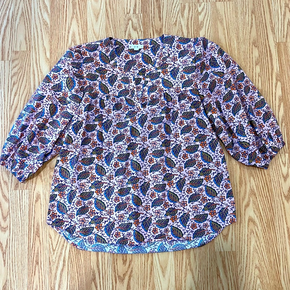 Roller Rabbit Pink Floral Michi Top